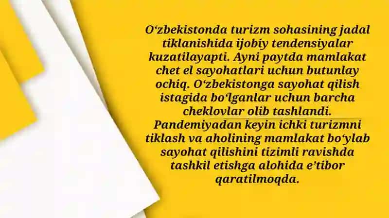 Turizm-O'zbekiston iqtisodiyotining drayveri 4