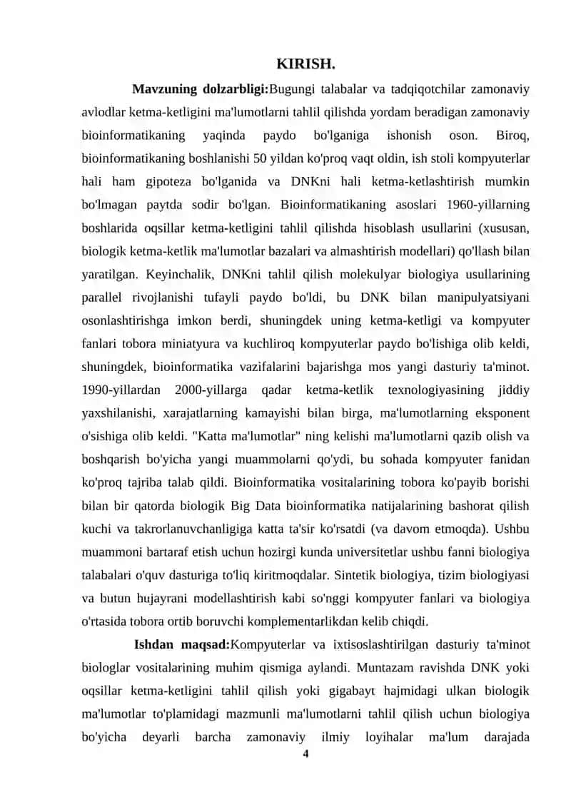 Bioinformatika va genomika fanlari kelajagi, genetik informatsiyalar banki 4