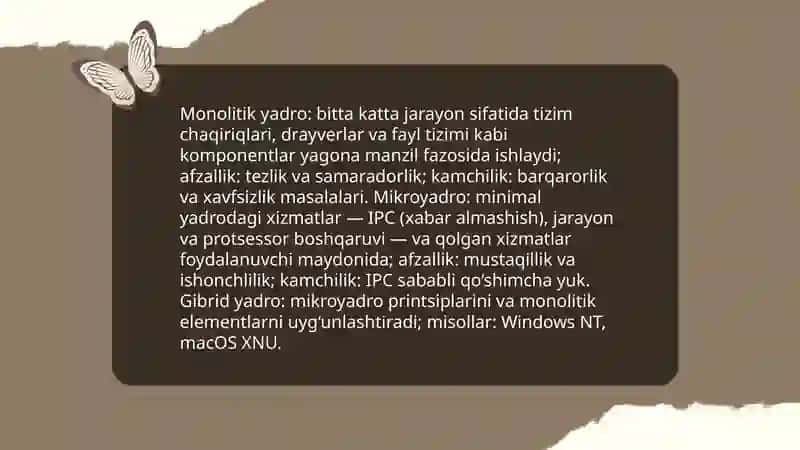 Zamonaviy operatsion tizimlar tahlili 4