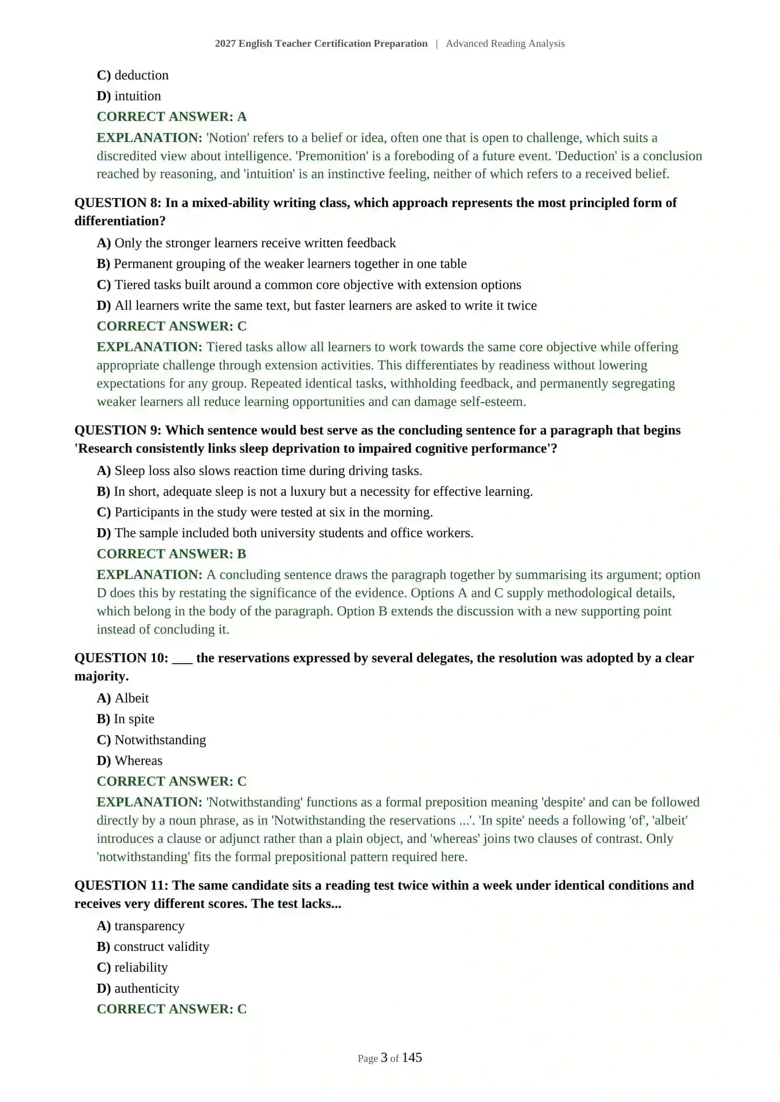 ENGLISH TEACHER PROFESSIONAL DEVELOPMENT - ADVANCED READING ANALYSIS - 2027 CERTIFICATION PREPARATION 4