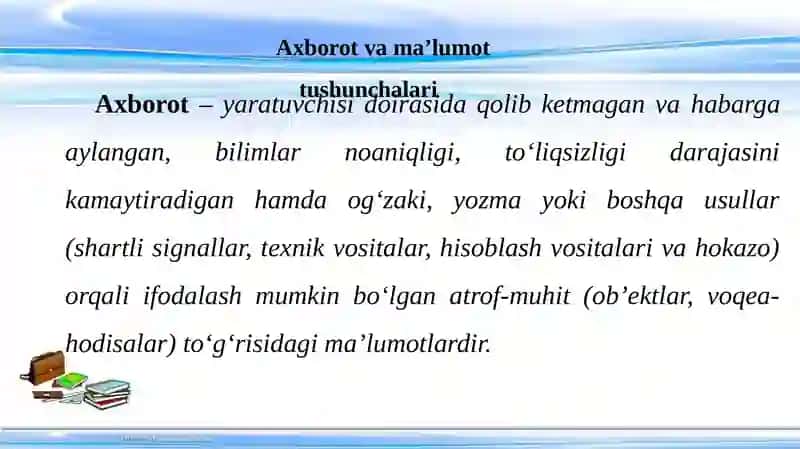 Axborot va ma‘lumottushunchalari 4