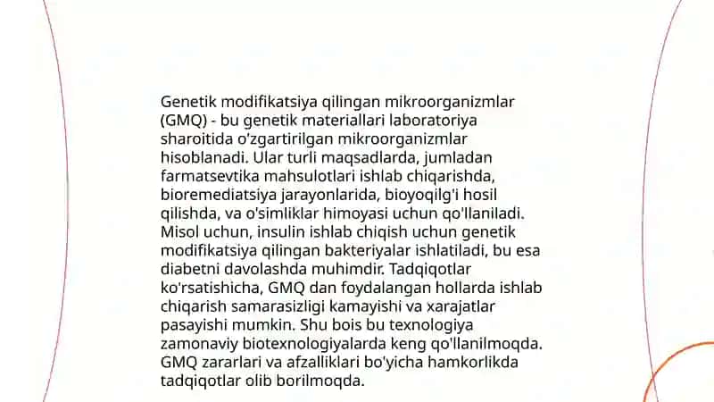 Mikroorganizimlarni gen muhandisligida qo'llanilishi va ushbu yo'nalishda erishilgan yutuqlar 4