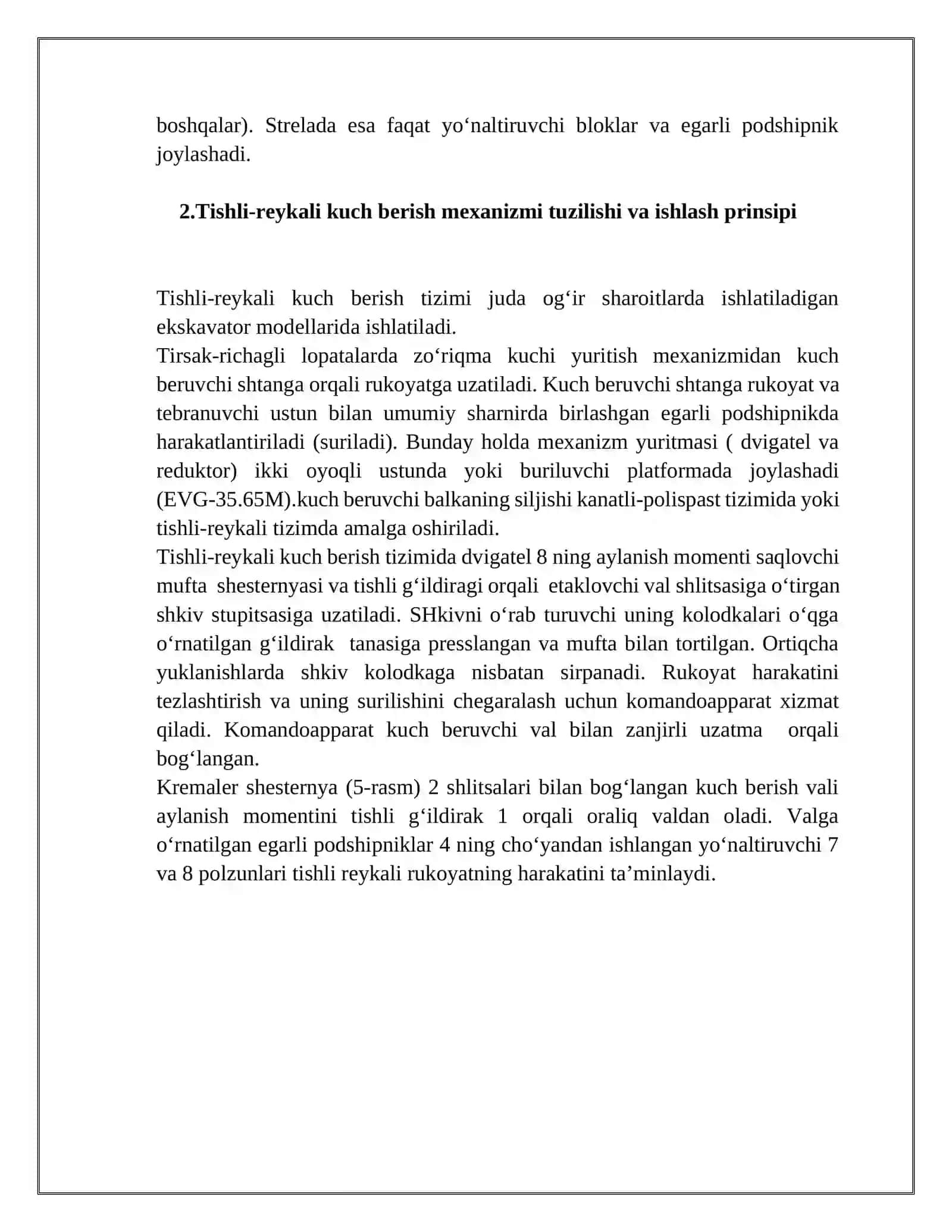 BIR CHO‘MICHLI EKSKAVATORLAR ISHCHI MEXANIZMLARI TURLARI VA ULARNING ISHLASH PRINSIPI 4