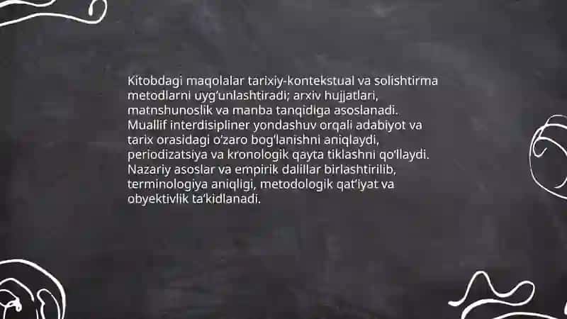 Naim Karimovning "Adabiyot va tarixiy jarayon"kitobidagi maqolalar tahlili 4