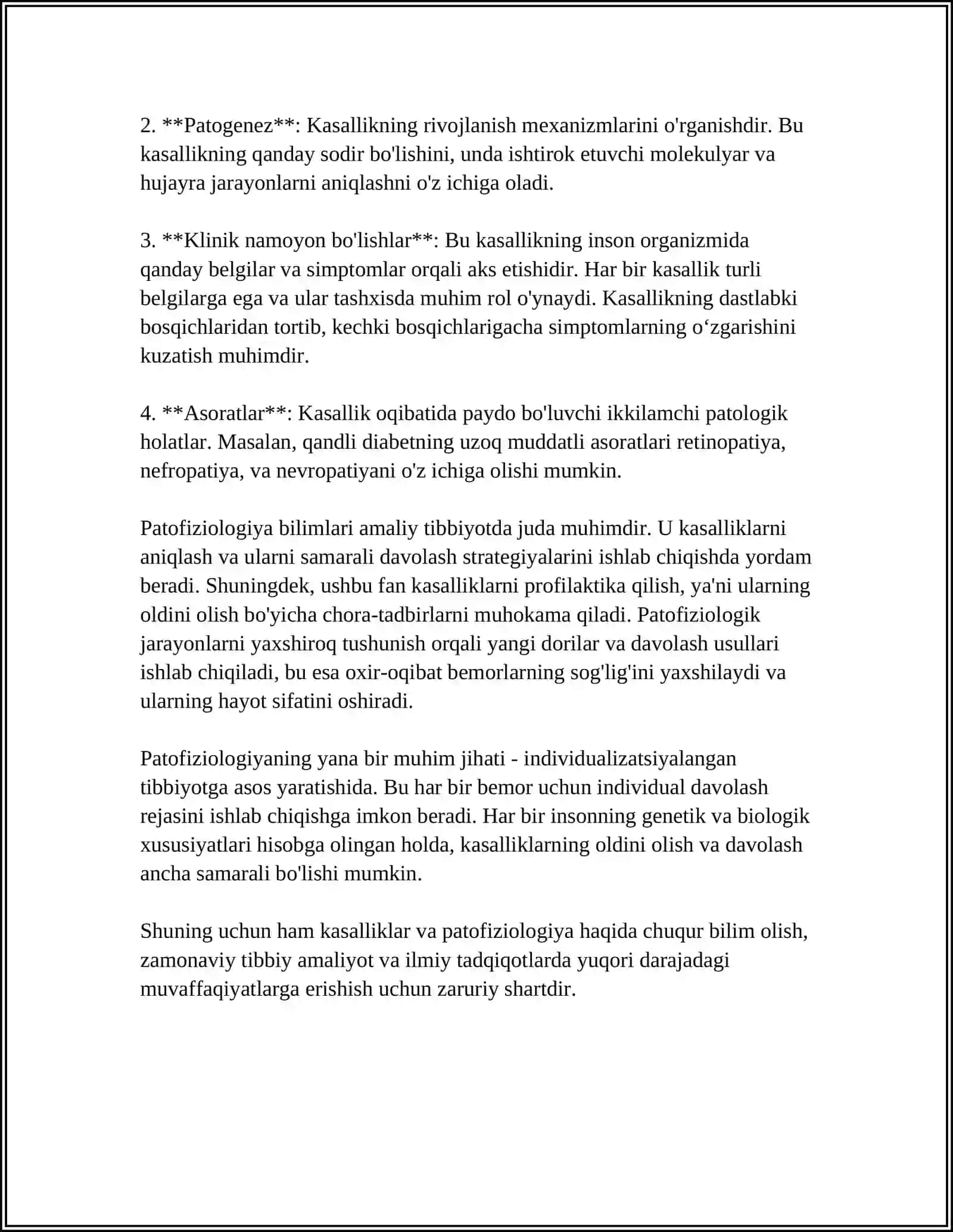 PATOFIZIOLOGIYA. UNING HAYOTDAGI O'RNI, ETIOLOGIYA VA PATOGENEZ TUSHUNCHALARI 4