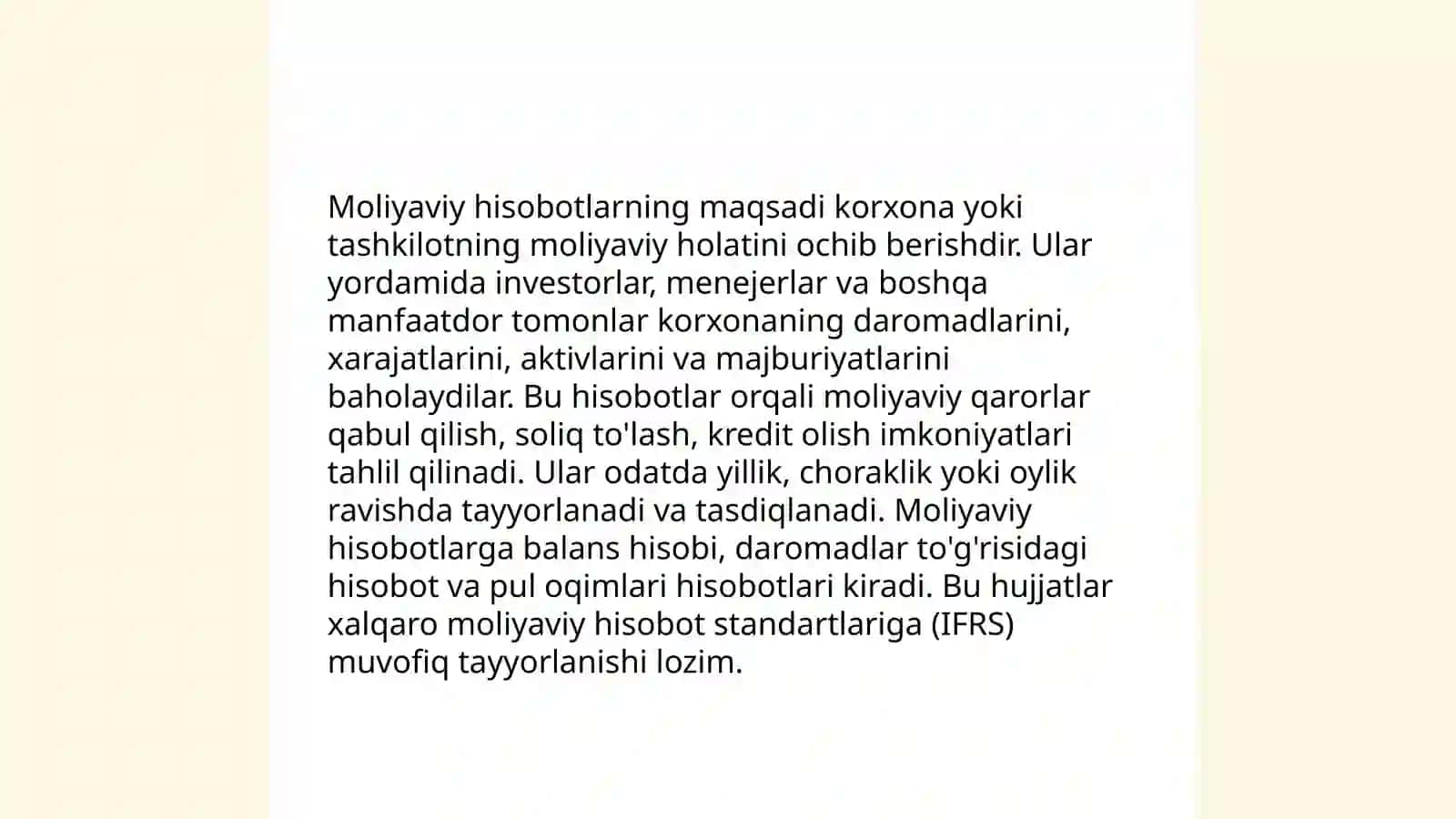 Moliyaviy hisobotlar 4