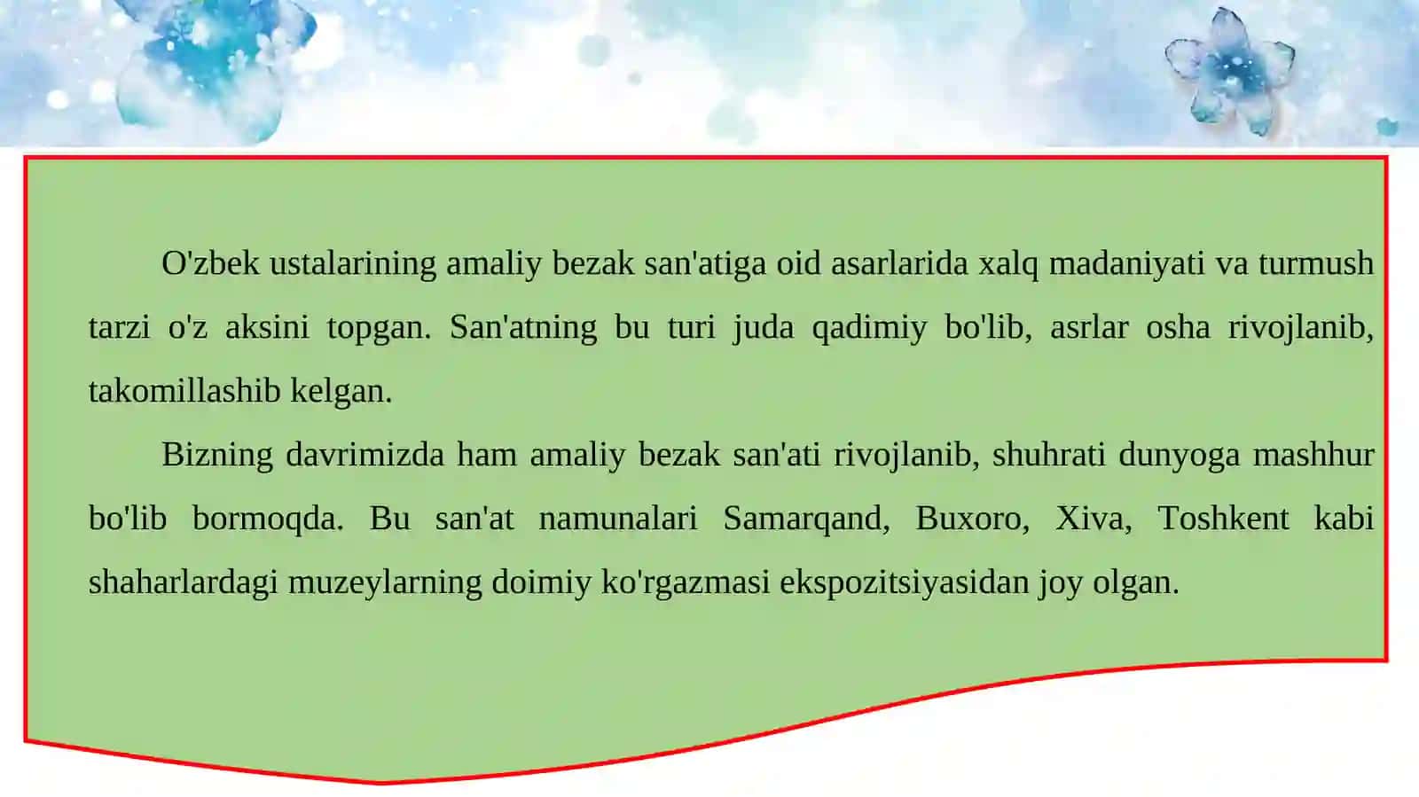 O'zbekistonning amaliy bezak san'atida ramziy shakllar 4