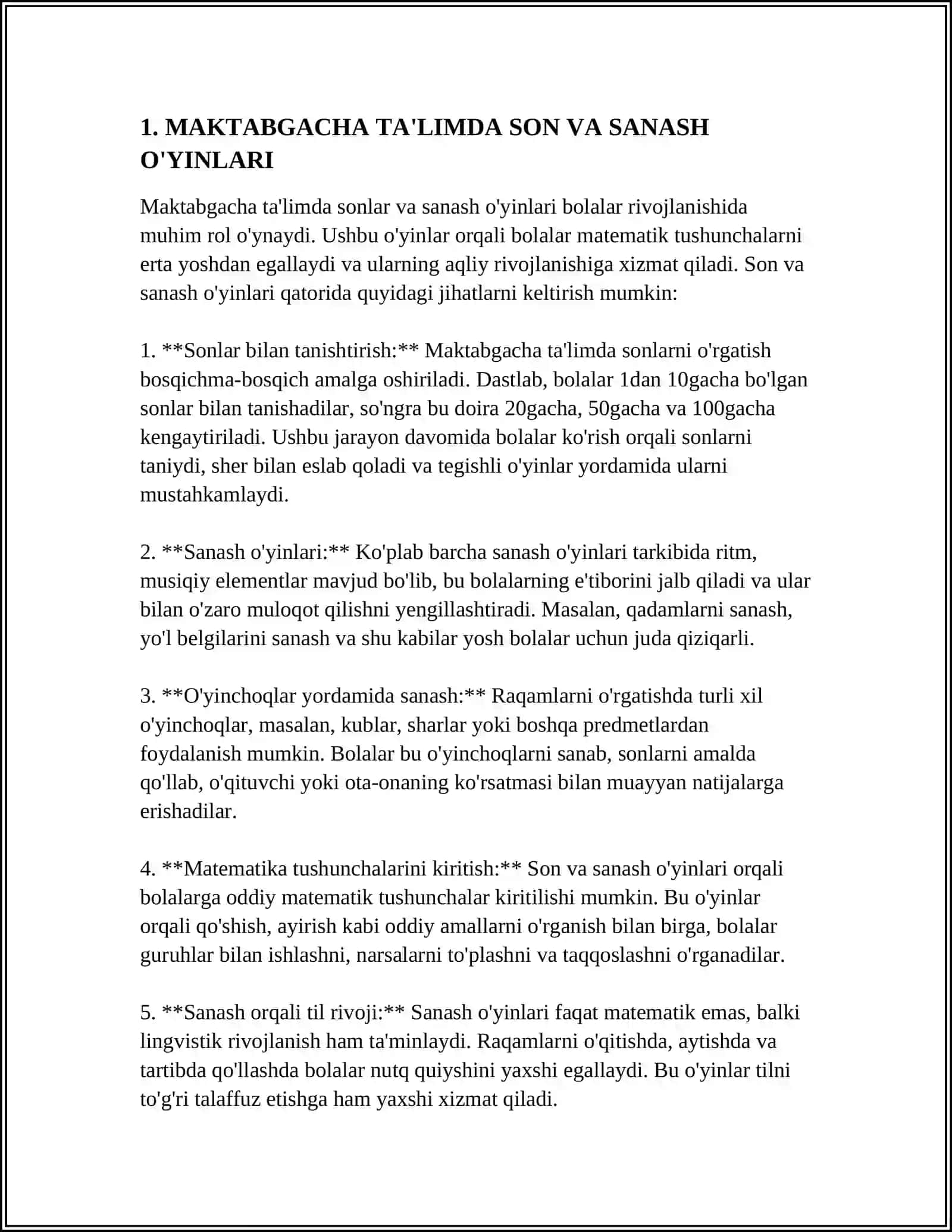 MAKTABGACHA TA'LIMDA MATEMATIK OʻYINLARNI TASHKIL ETISH 4