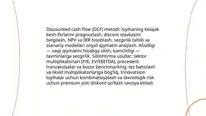 Innovatsion loyihalarni investitsiyalash 4