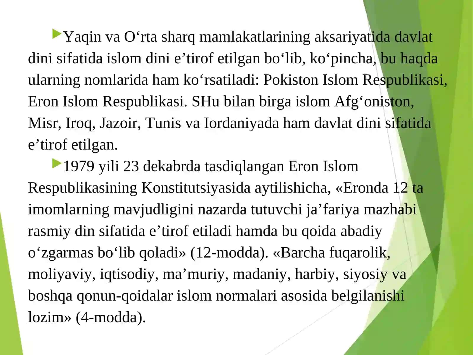 O‘ZBEKISTONDA DAVLATNING DIN VA DINIY TASHKILOTLAR BILAN MUNOSABATI 4