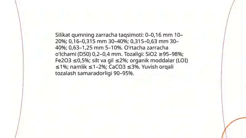Ĝovak betonlarni olish uchun xom ashyo materiallarini tayyorlash 4