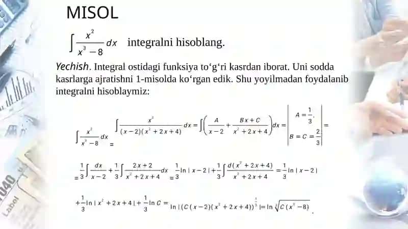 Ratsional funksiyalarni integrallash, Ba'zi bir trigonometrik funksiyalarni sinfini integrallash 4