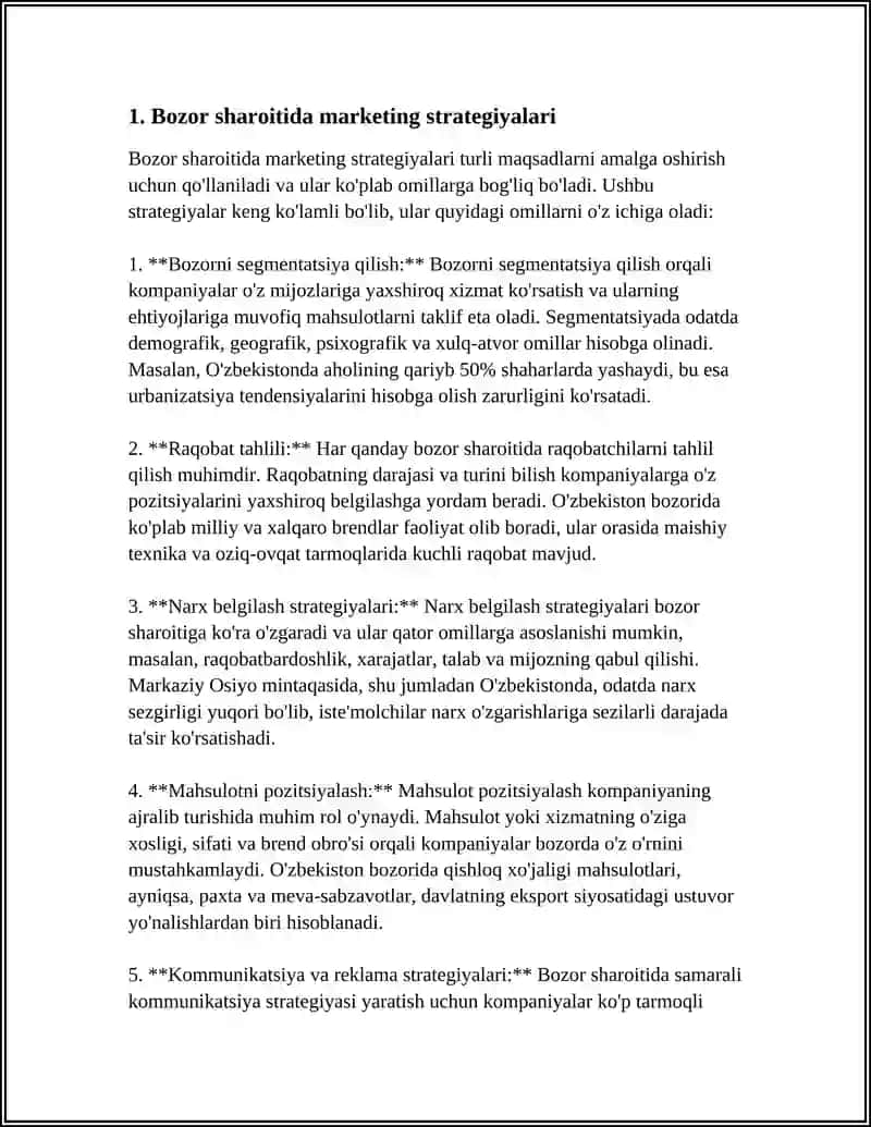 BOZOR SHAROITIDA MARKETINGNING AHAMIYATI 4