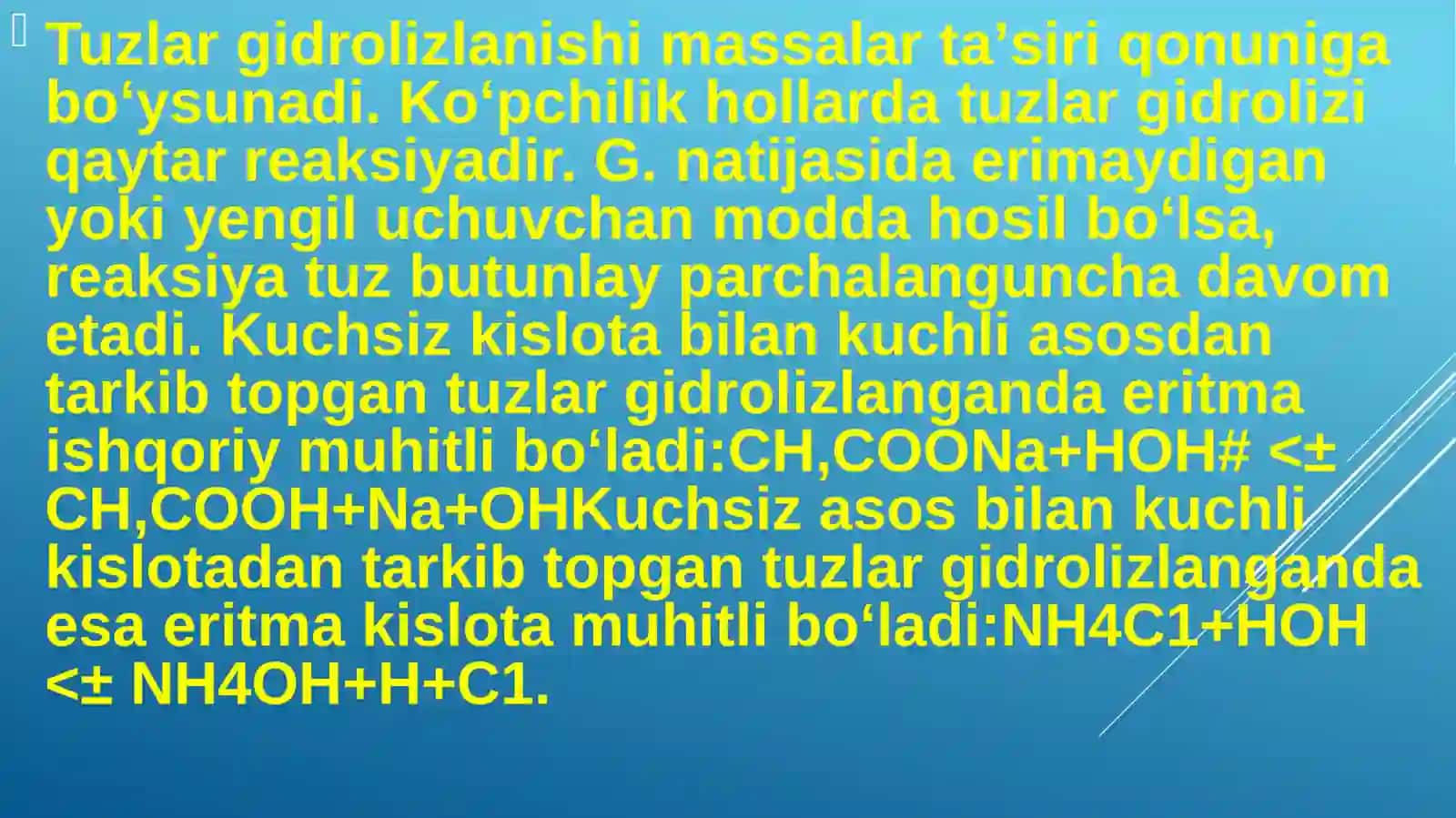 Gidrolizlanuvchi tuzlar 4