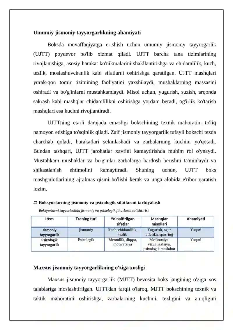 Bokschilarni jismoniy va psixik sifatlarini tarbiyalash 4