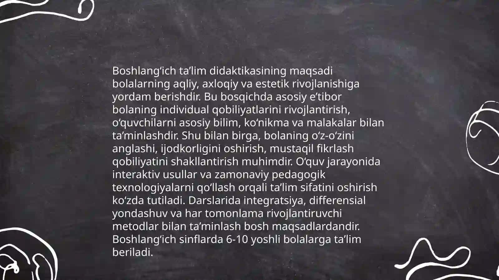 Dudaktika. Boshlanĝich ta'lim didaktikasining maqsadi va vazifalari 4