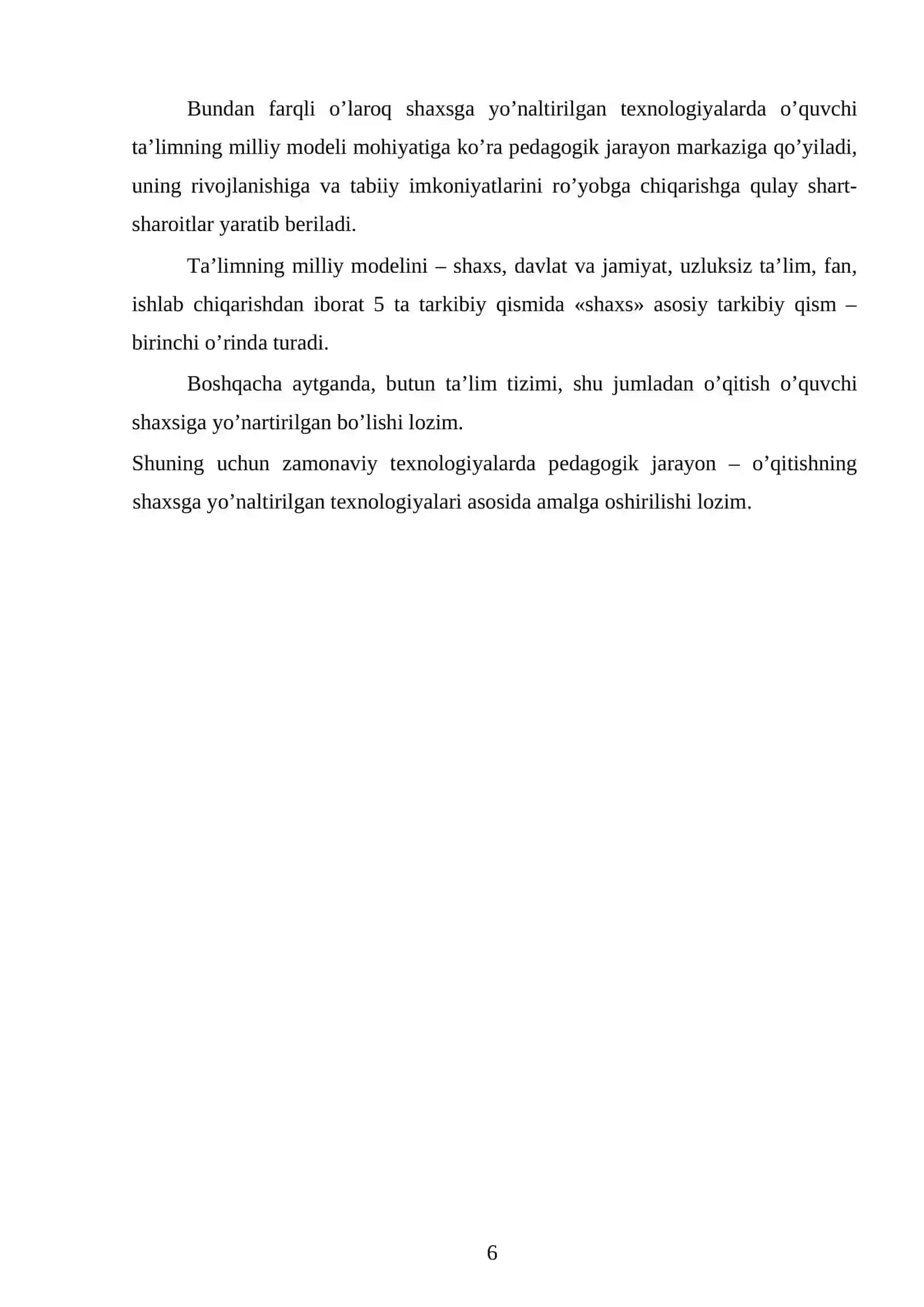 Shaxsga yo’naltirilgan pedagogik texnologiyalarda mexanika fanini akademik litseylarda o’qitish uslubiyati 4