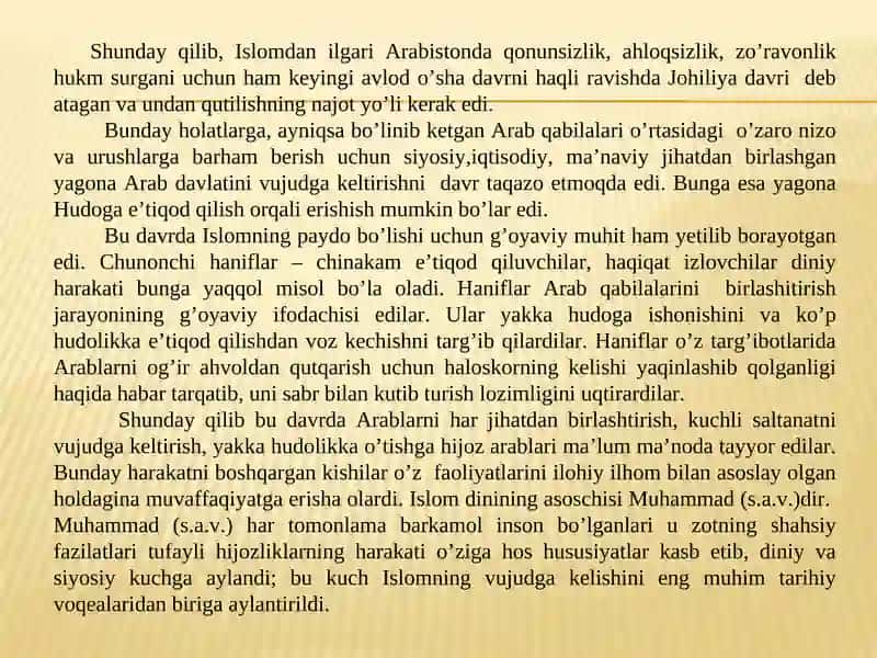 O’rta Osiyoga Arablarning bostirib kelishi va islom dinining yoyilishi 4