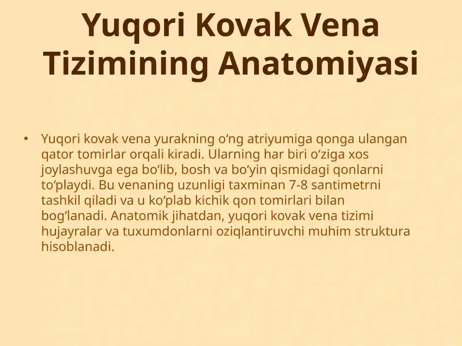 Yuqori Kovak Vena Tizimi va Uning Yoshga Qarab O'zgarishi 4