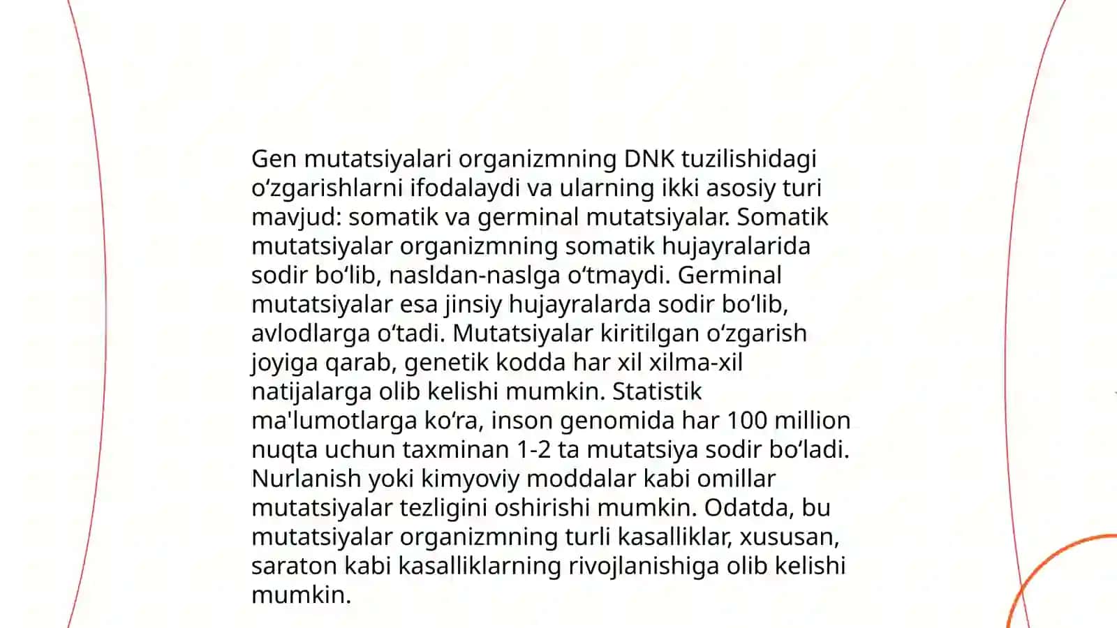 Genetikalik kasalliklarning paydo bo'lish sabablari 4