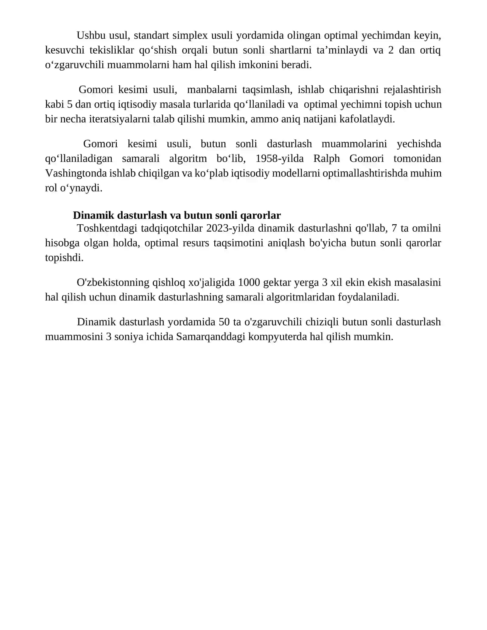 Tarmoq usullari va butun sonli echimlar 4