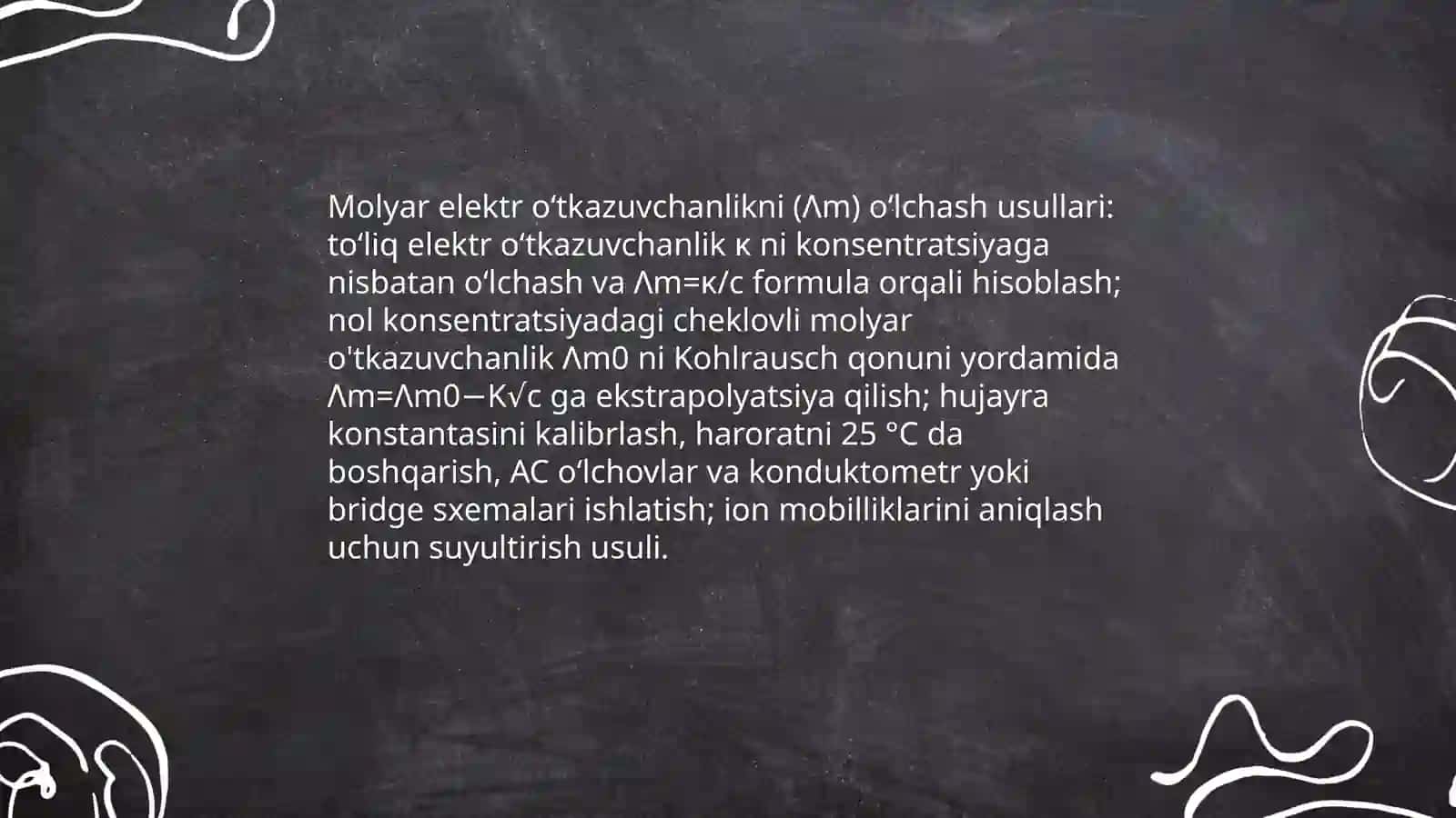 Molyar elektr o‘tkazuvchanlik tushunchasi va uning ahamiyati 4