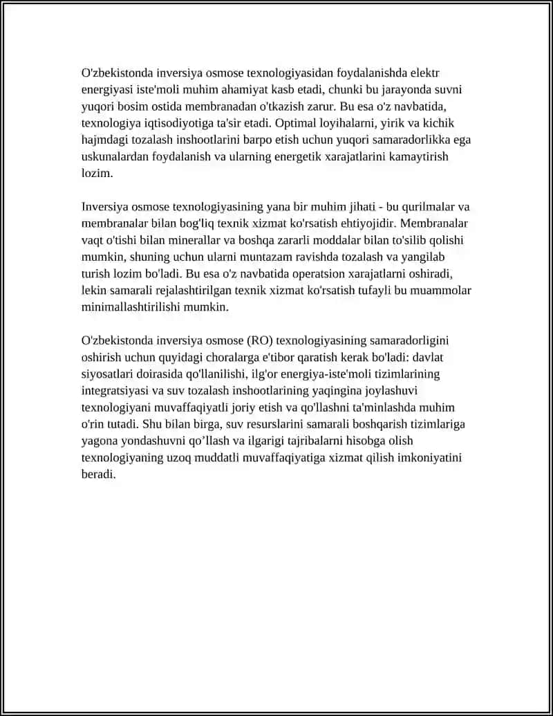 Inversiya osmose (RO) texnologiyasi 4