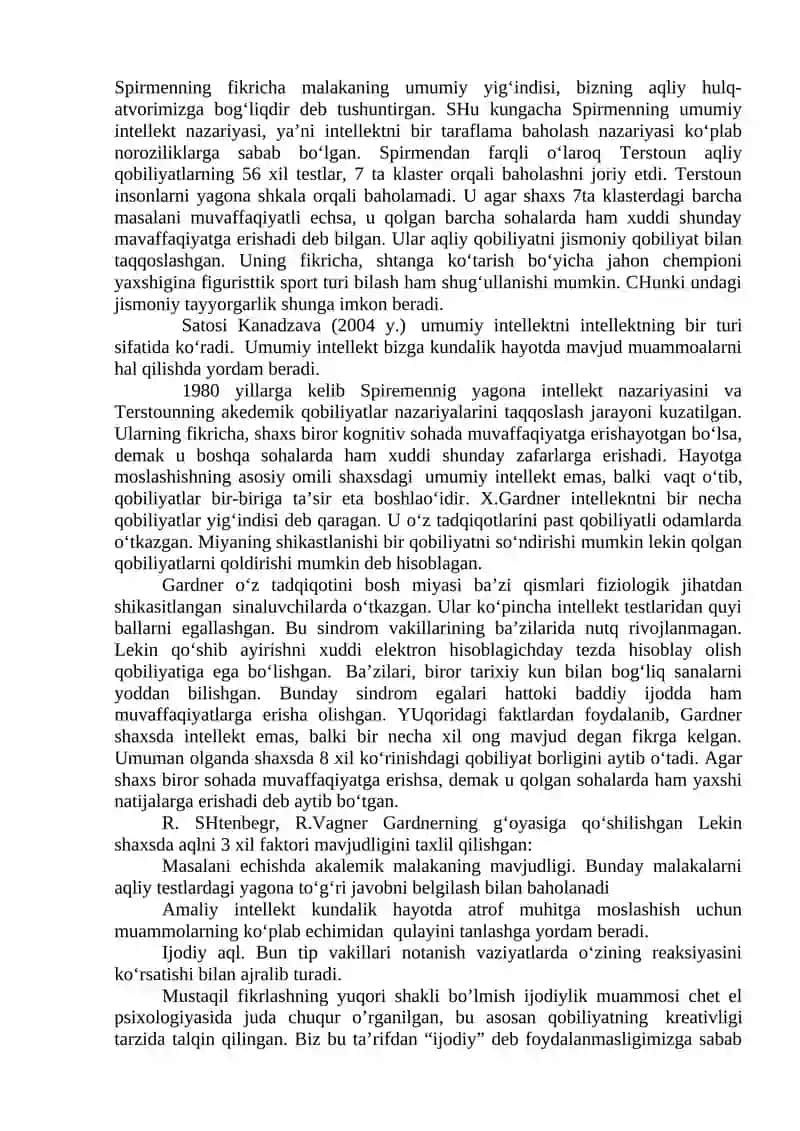 Intellekt va kreativlik nazariyasi 4