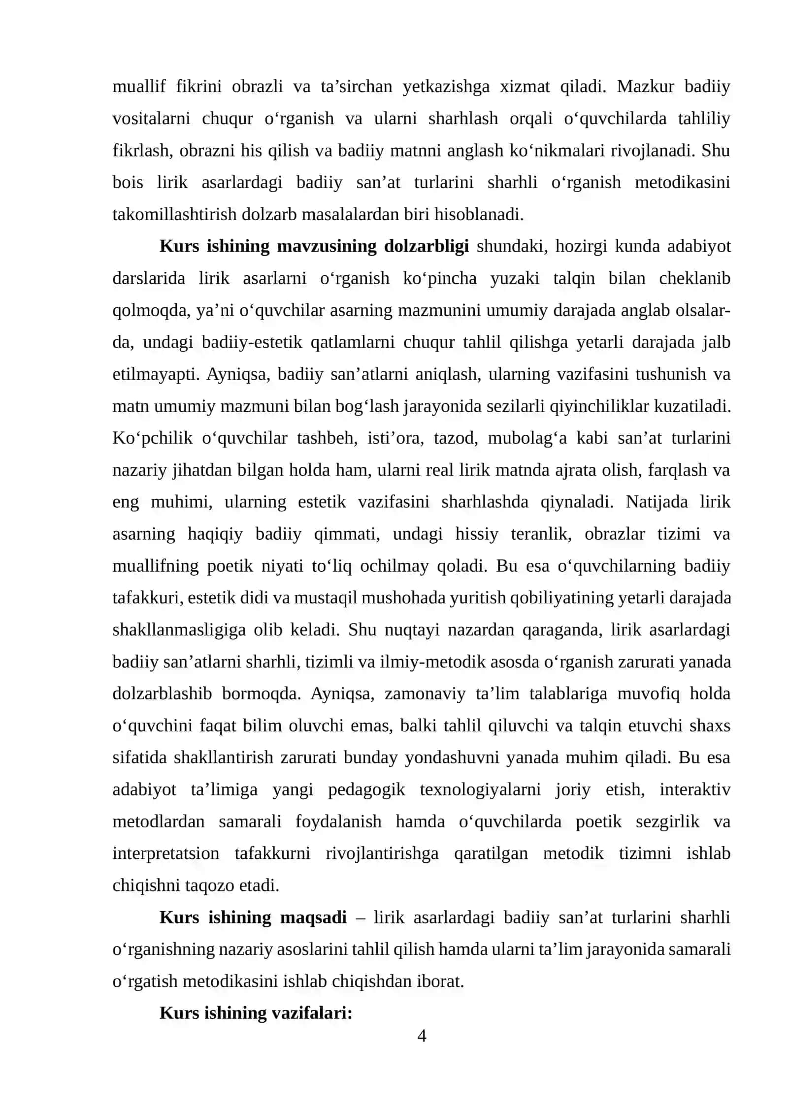 Lirik asarlardagi badiiy sanat turlarini sharhli o'rganish usullari 4