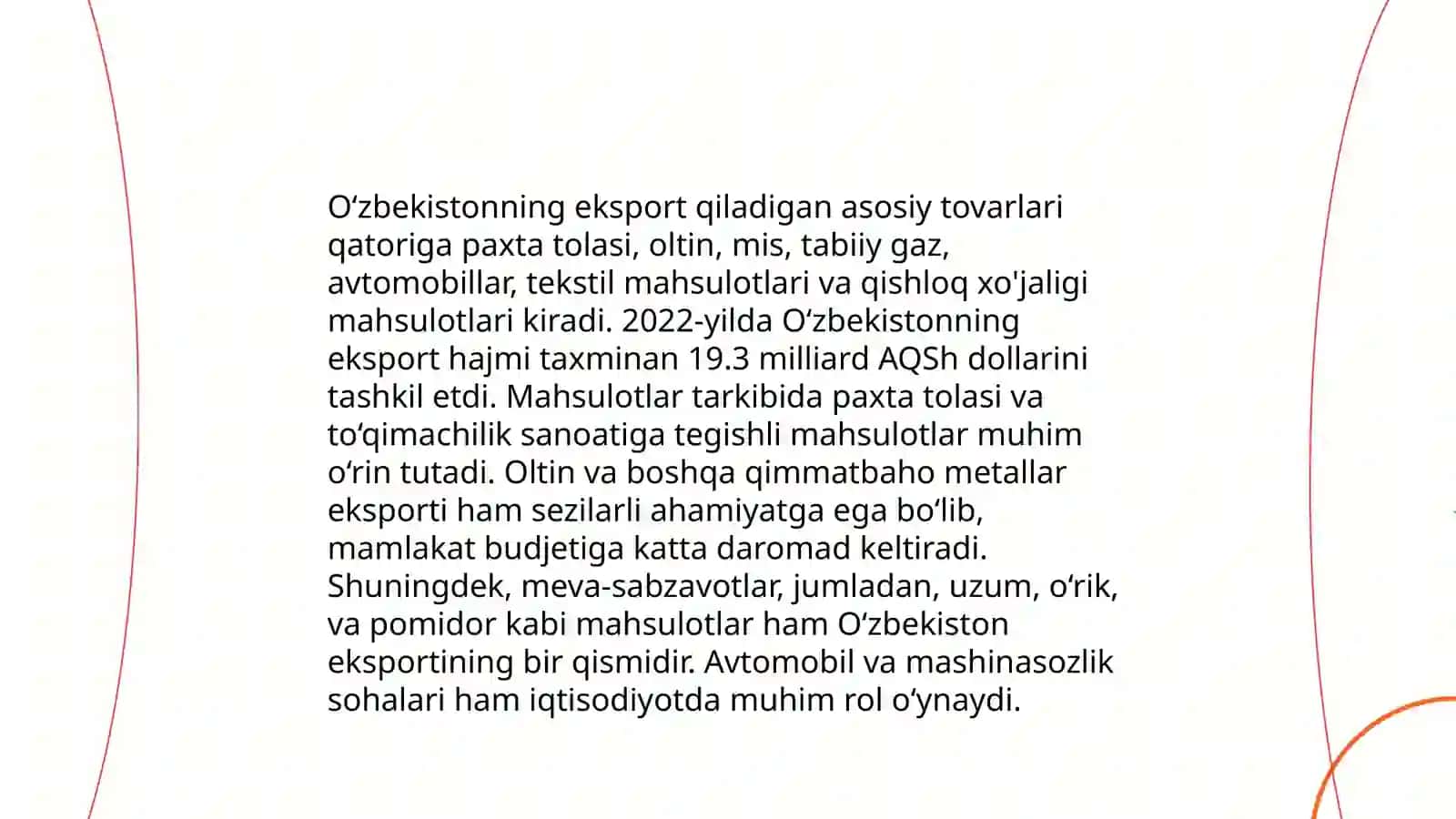 Jahon bozori va O‘zbekistonning eksport va import ko‘rsatkichlari 4