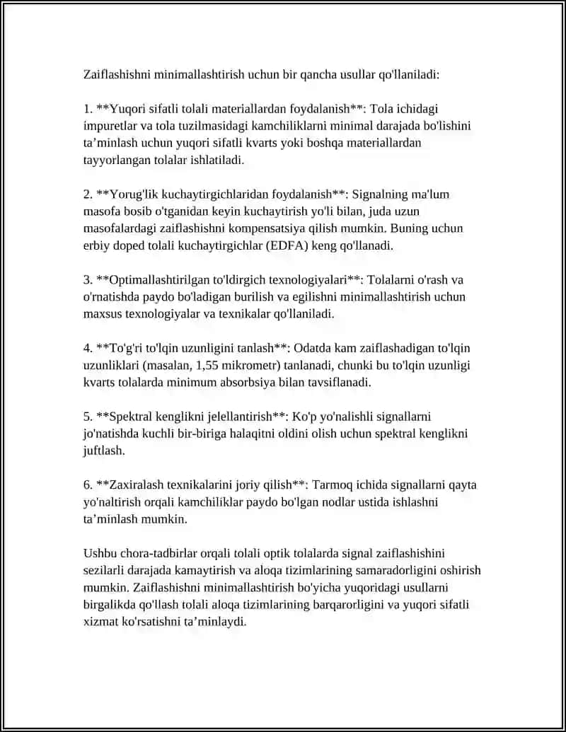 TOLALI OPTIK ALOQA TIZIMLARIDAGI MAUMMOLAR VA UNING KELAJAGI 4