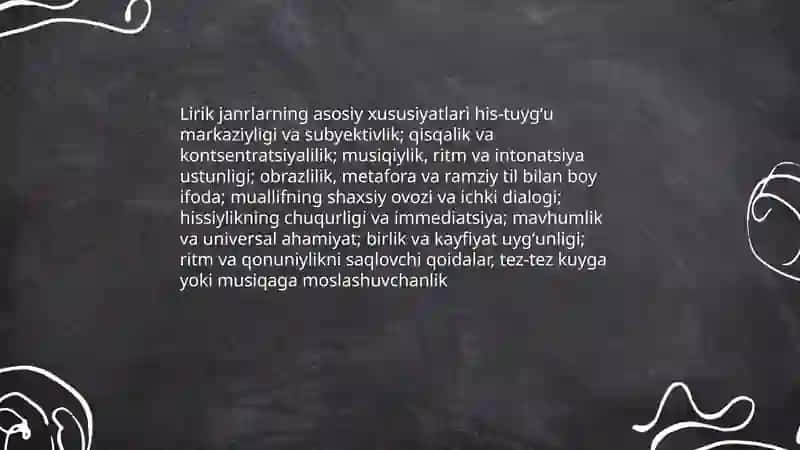 Lirik tur va uning janrlari 4