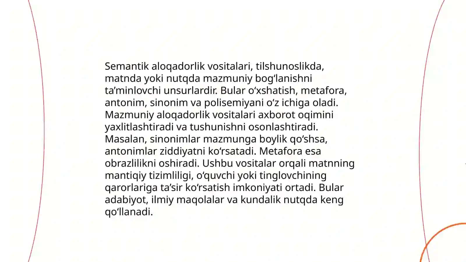 Matniy aloqalar, matn qismlarining bog'lanishi 4