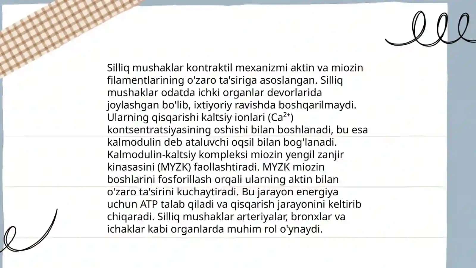 Silliq va koʻndalang targʻil fiziologik farqlari 4