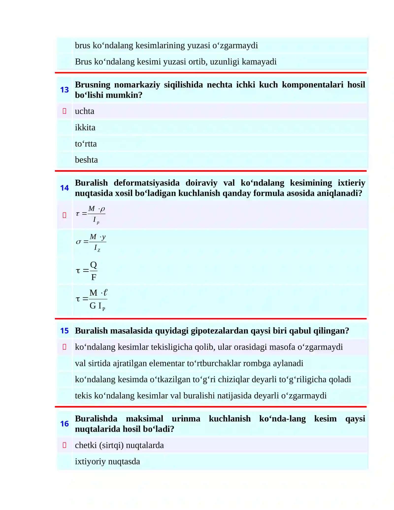 kešuviy kuchlanishlar va modullar 4