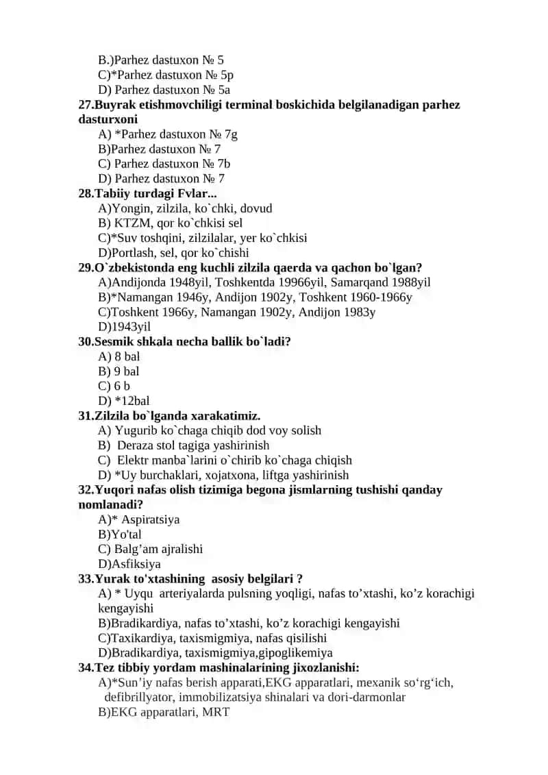 STOMATOLOGIYA TEST SAVOLLARI 4