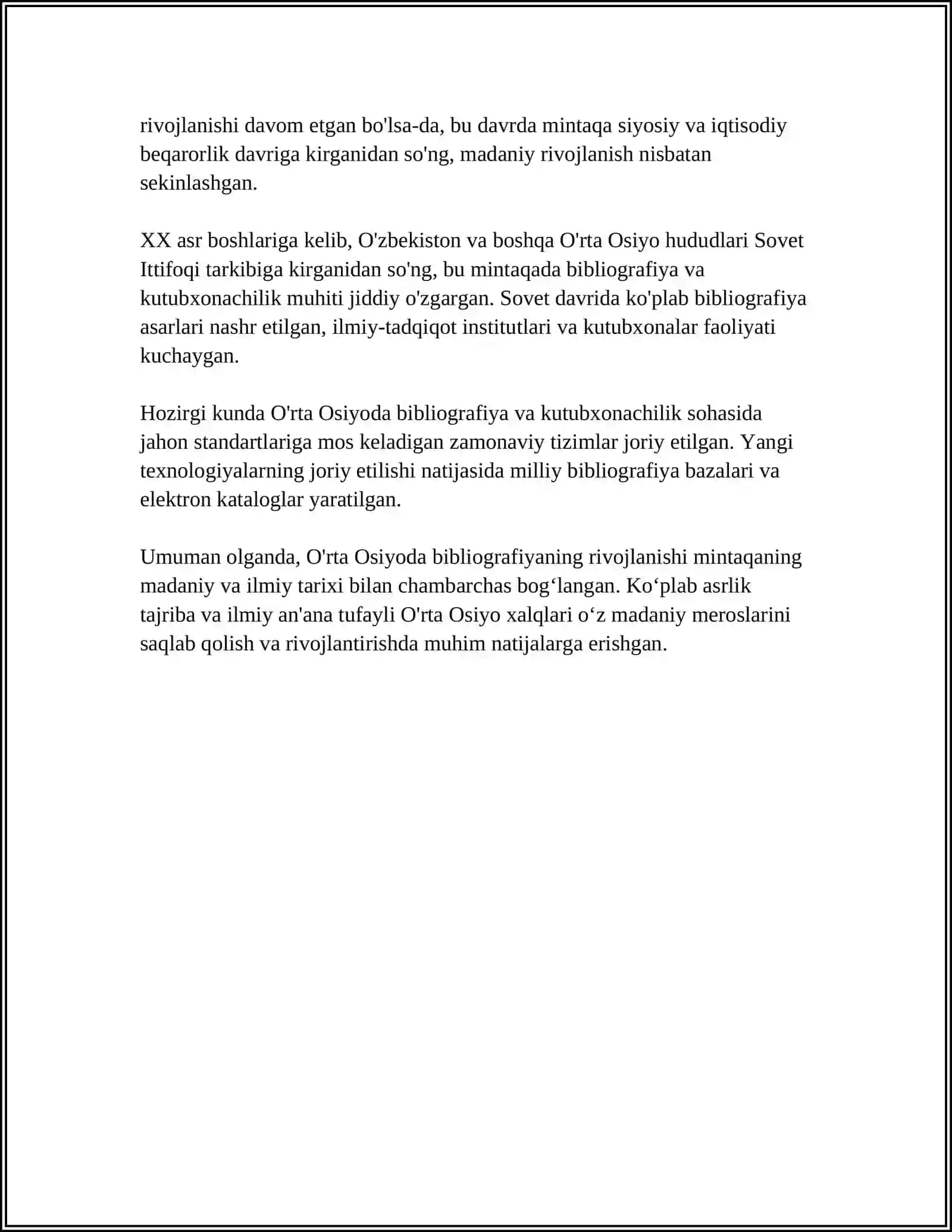 O'RTA OSIYODA BIBLIOGRAFIYA 4