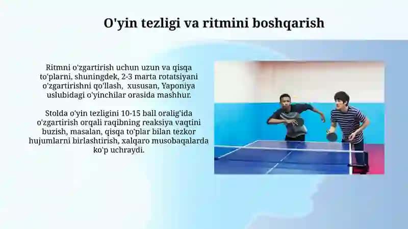 Stol tennisida uchraydigan holat va harakatlar 4
