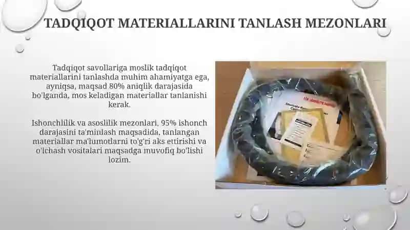 Tadqiqotning moddiy vositalari va ularning tavsifi 4