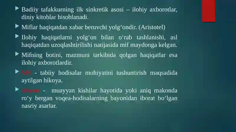 Eng qadimgi Sharq va G‘arbada biyotida mif va xalq og‘zakiijodi 4
