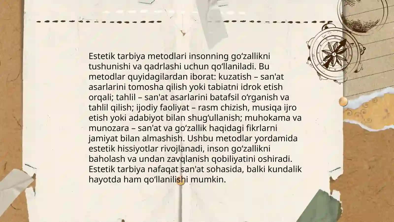 Estetik tarbiyaning mazmuni 4