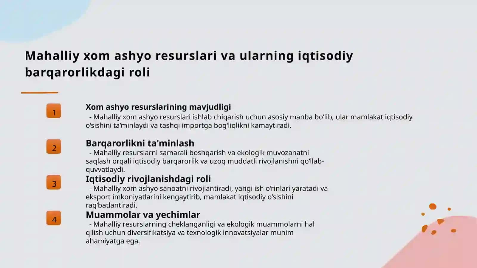 Xom ashyo ta’minoti va iqtisodiy ta’siri 4