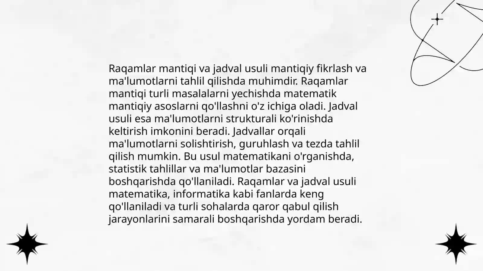 Jadval usuli yordamida mantiqiy masalalar 4