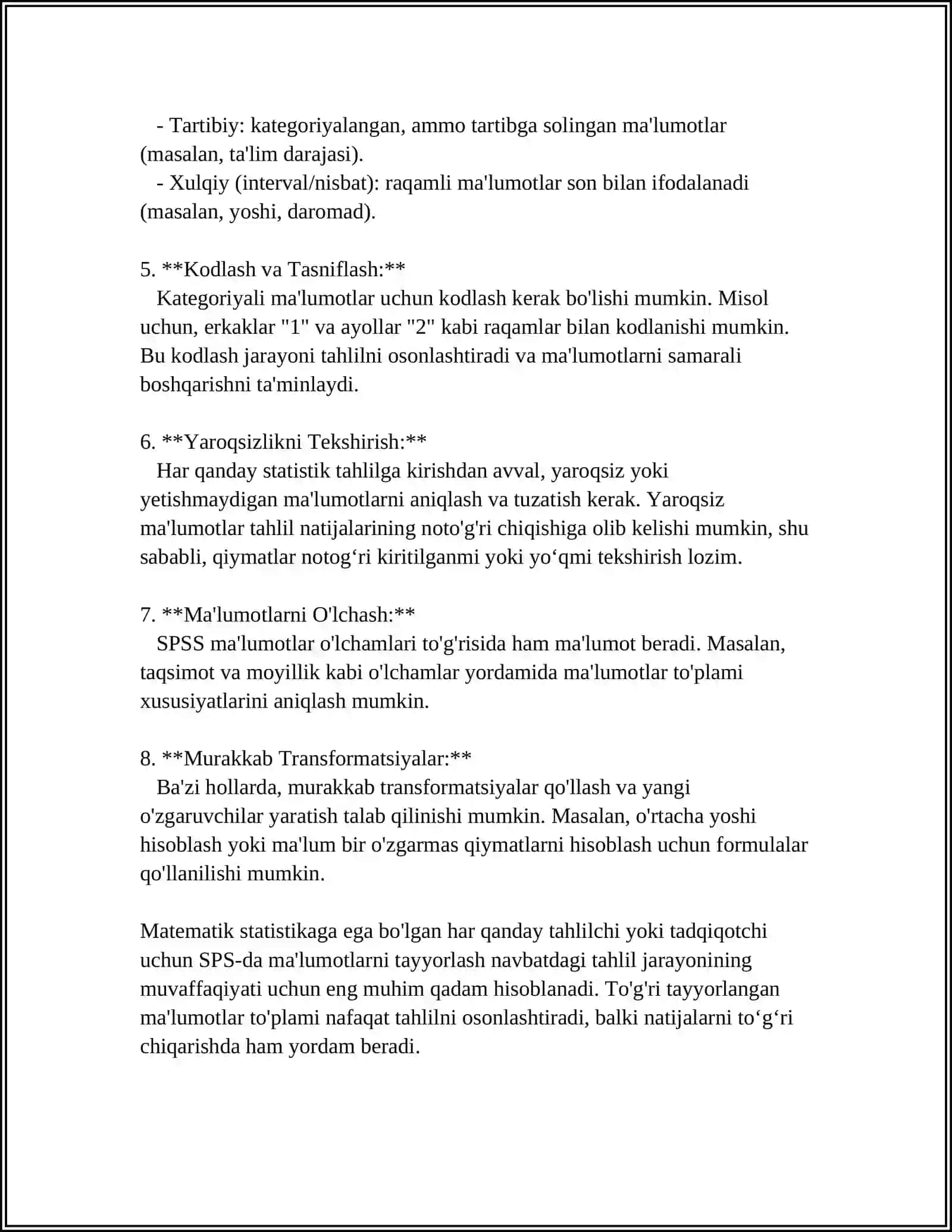 SPS DASTURLARIDA MALUMOTLARNI TAHLIL QILISH 4