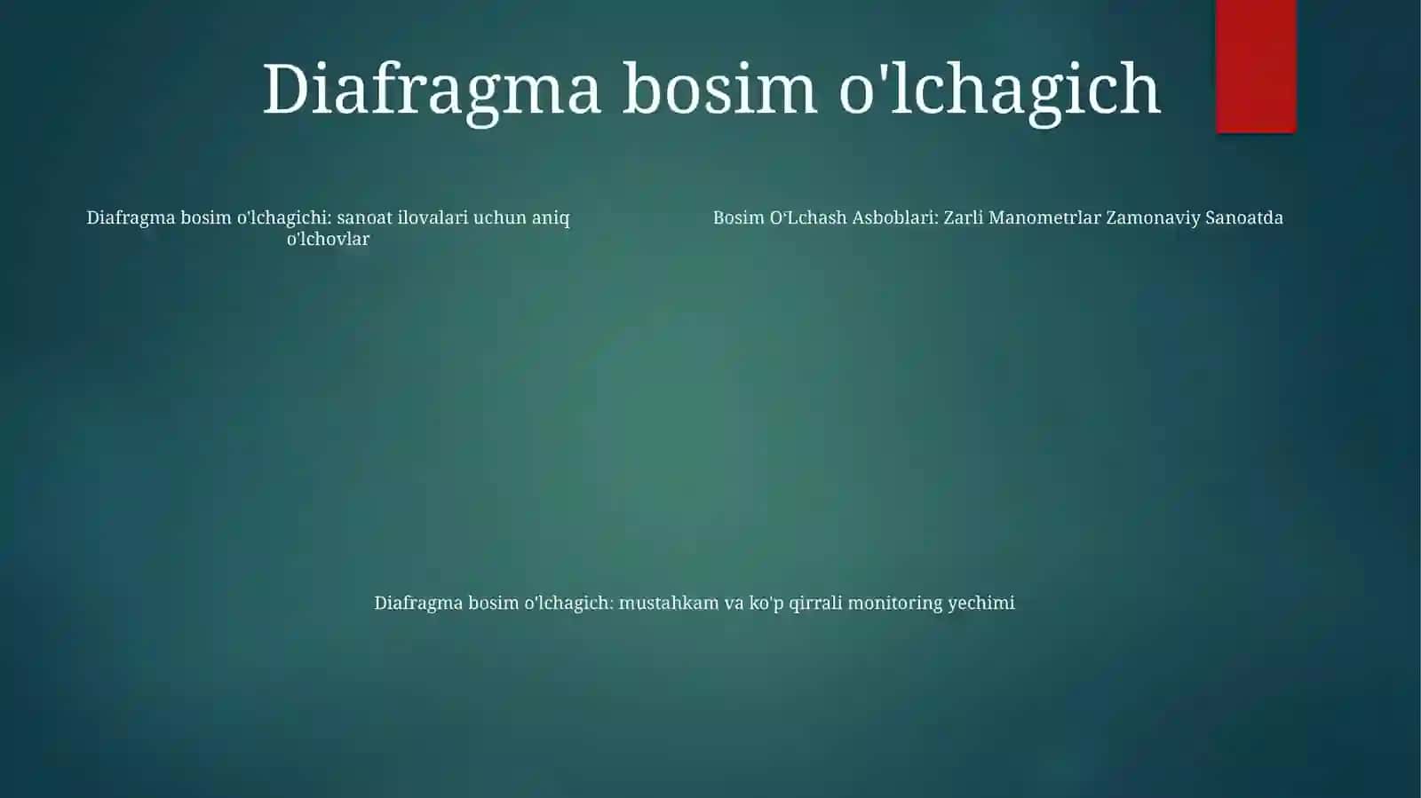 Bosim O'lchash Asboblari 4