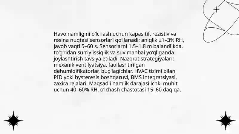 Binolarda mikroiqlim ko'rsatkichlari va ularni boshqarish 4