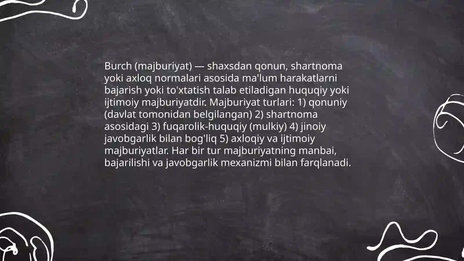 Huquqdan burchgacha ularning tushunchalari va ahamiyati 4
