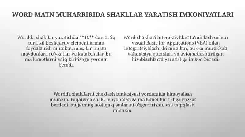 Word matn tahrirlagichida turli xil blankalar yaratish 4