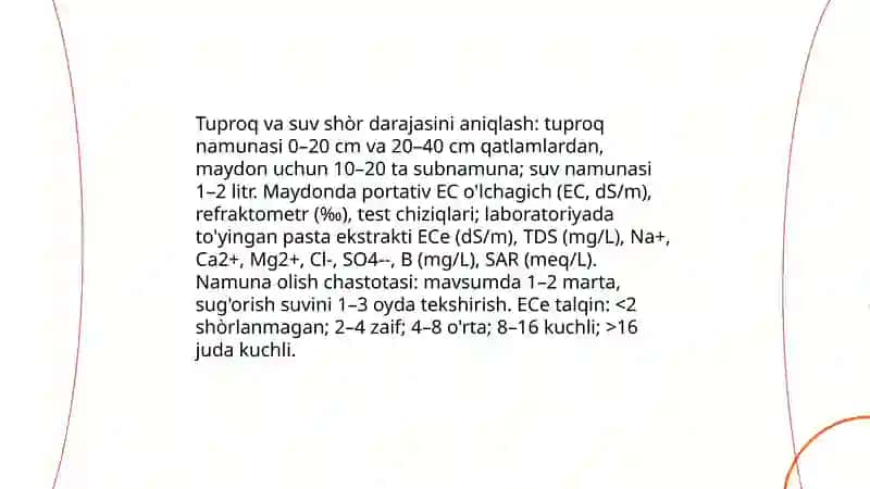 Shòrlangan yerlarda dastlabki òzlashtirish ekinlarini yetishtirish texnologiyasi 4