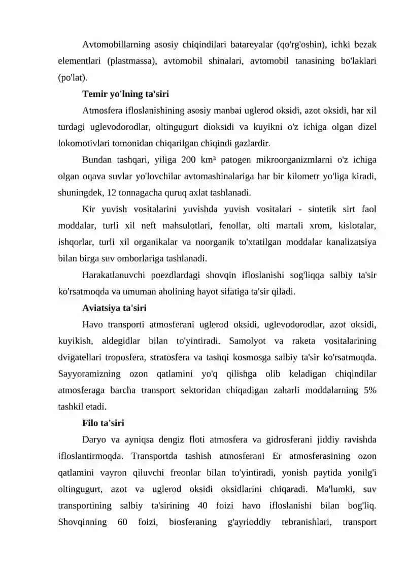 Transport va Atrof Muhit 4